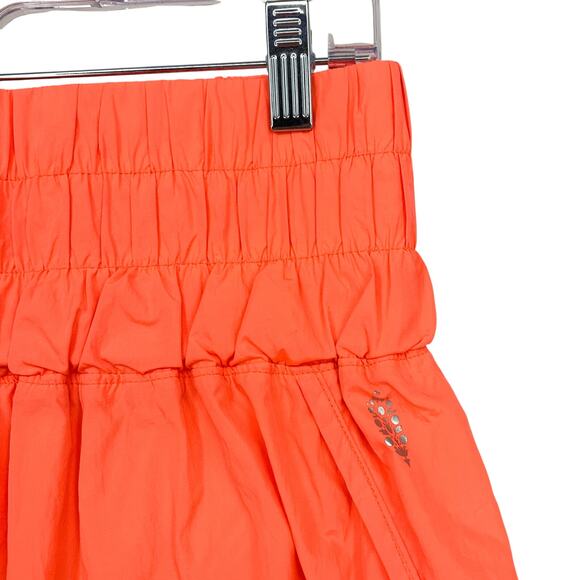 Free People Movement The Way Home Shorts Womens Size L Neon Orange Pull On - Picture 3 of 6